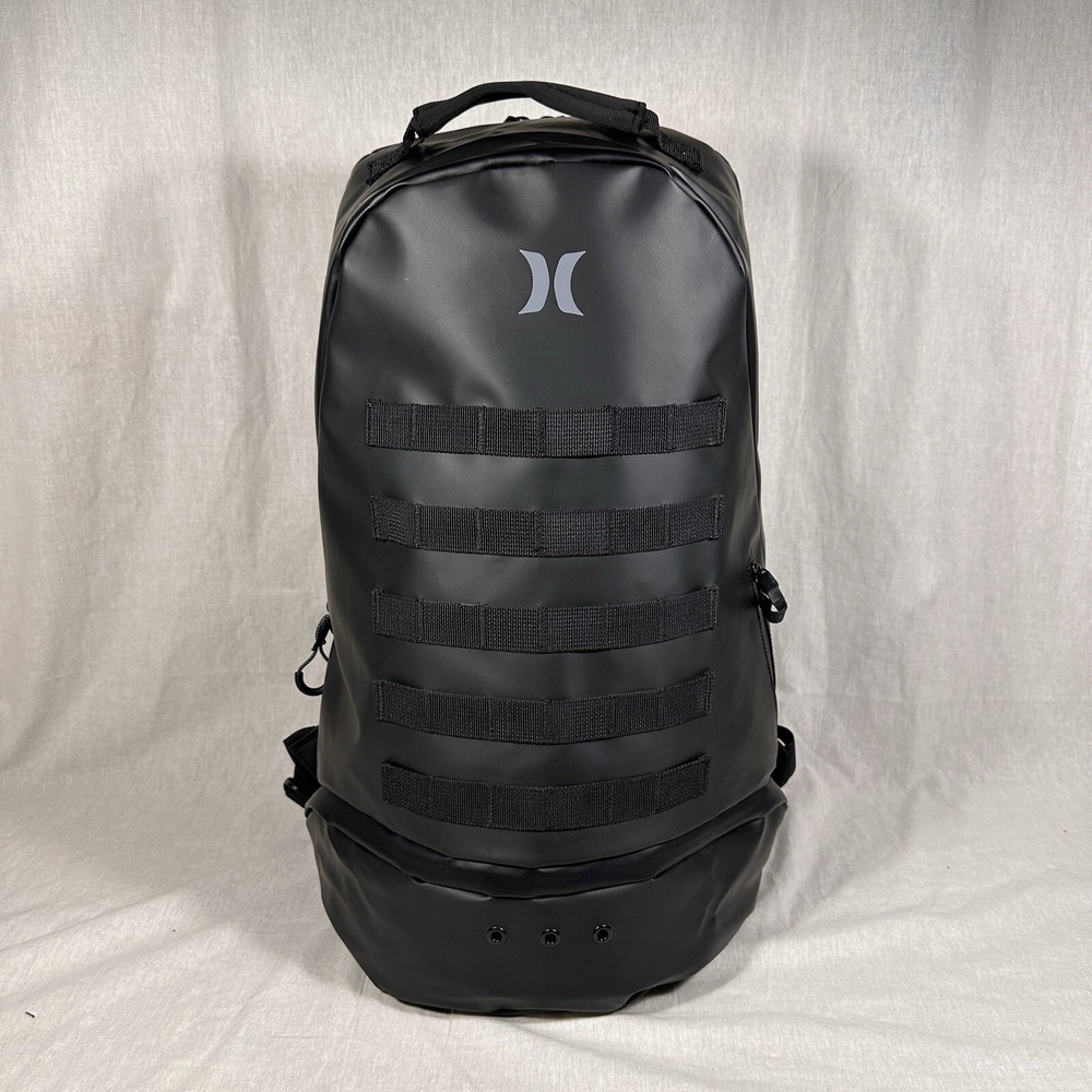 NWT Hurley First Light Water Resistant Backpack Black Nylon Men's Bag‎